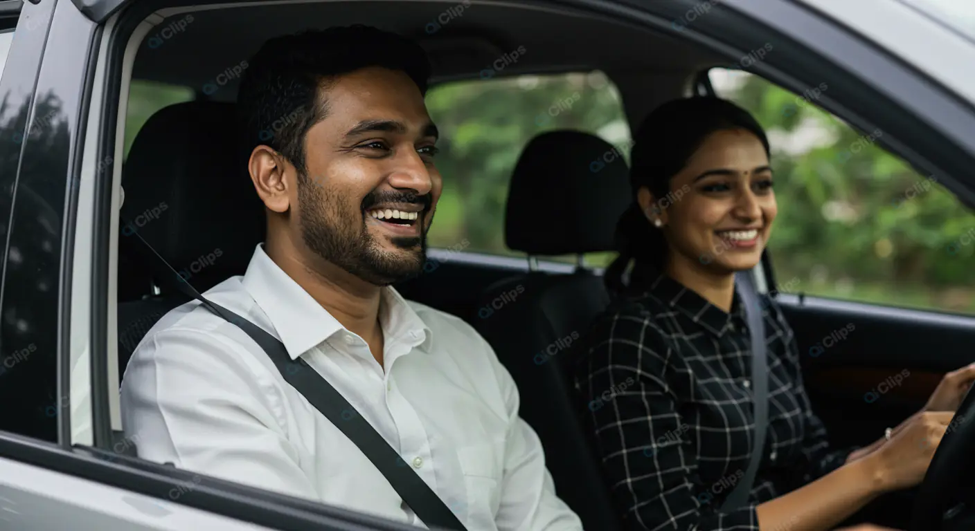 Joyful Commute: Professional Couple