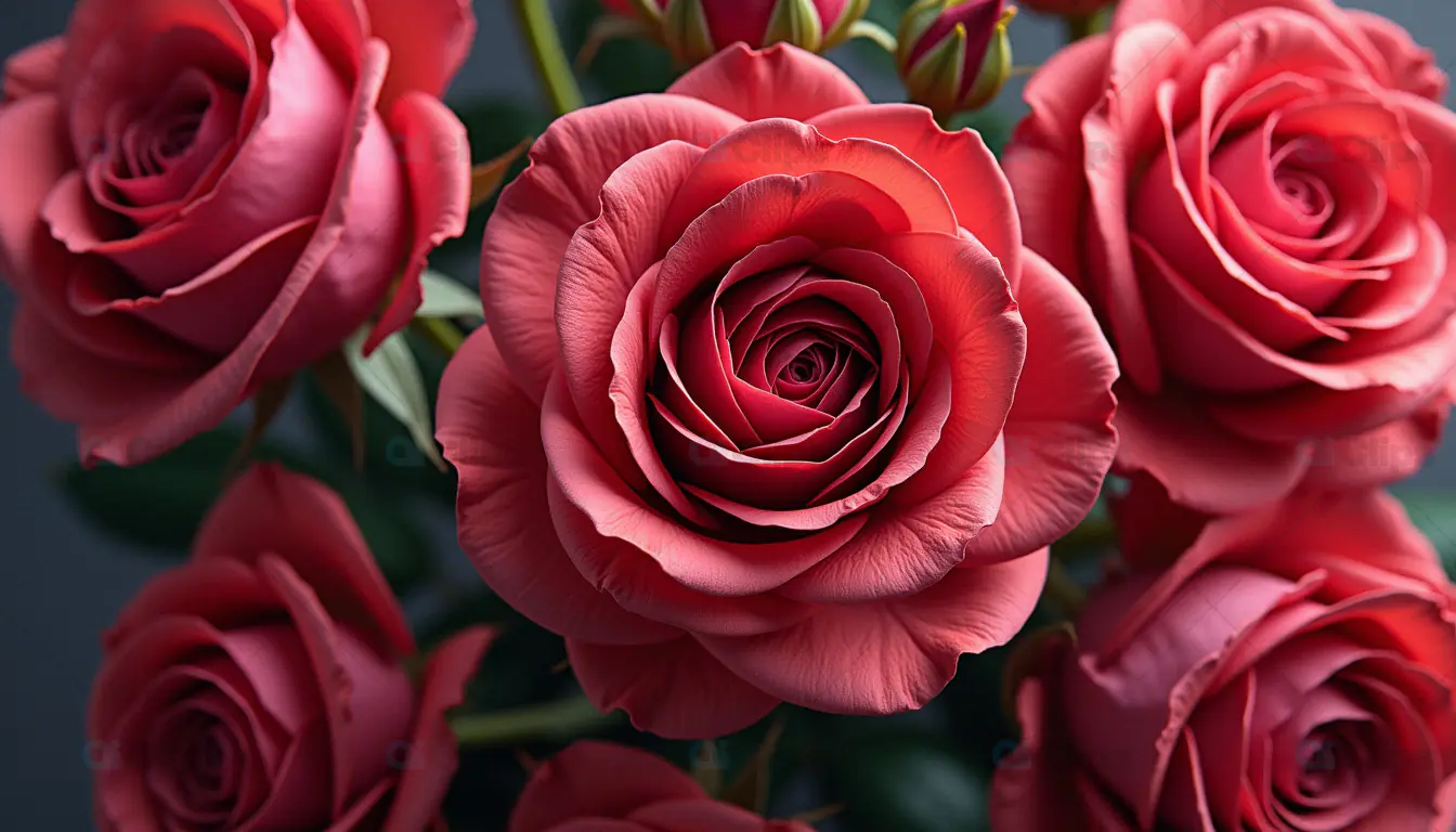 Close-Up of Vibrant Red Roses