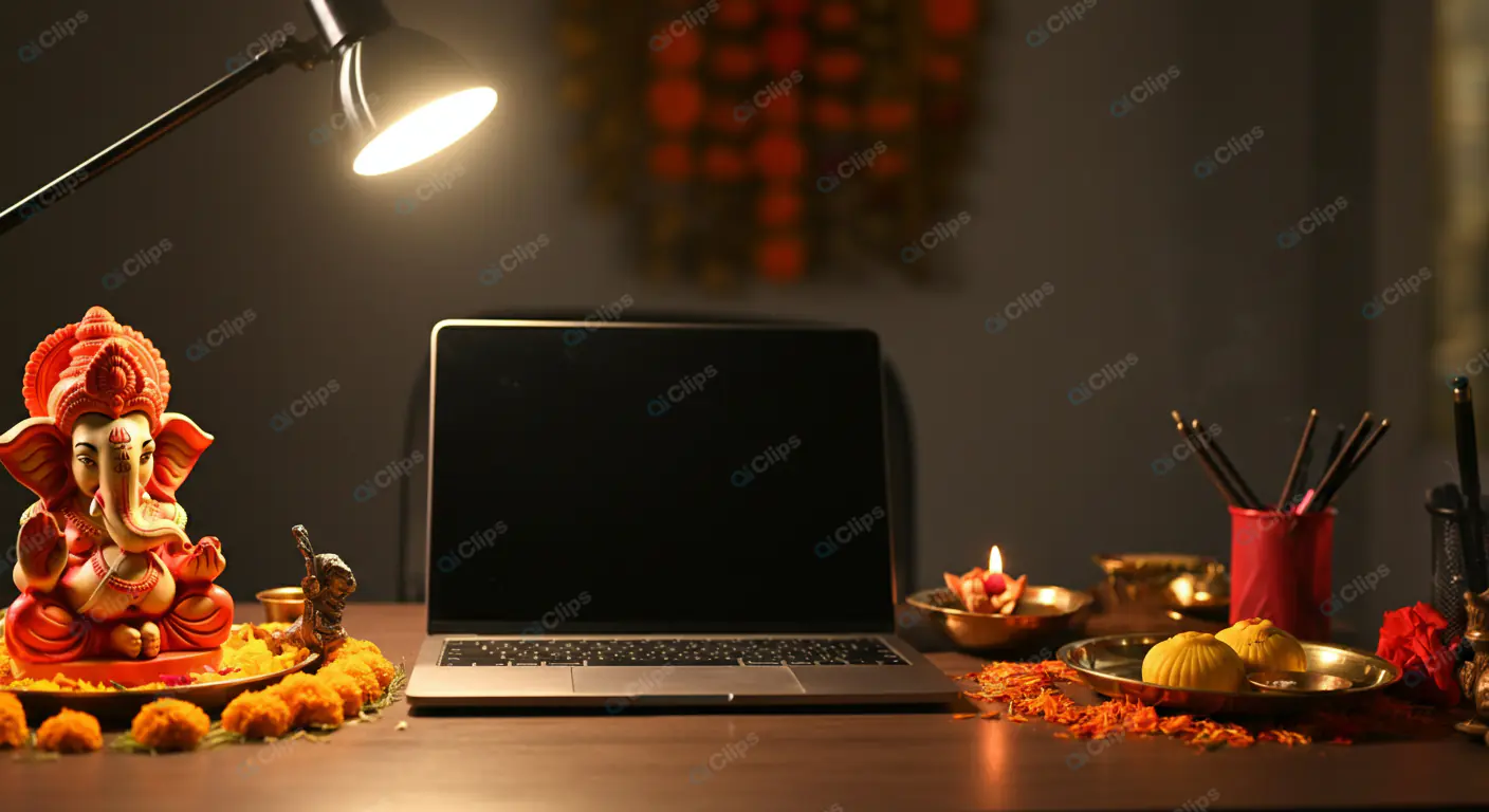 Diwali Home Office Ambiance