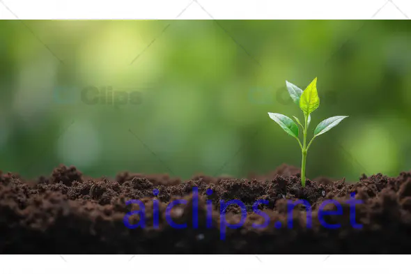 Young Plant Sprouting in Soil