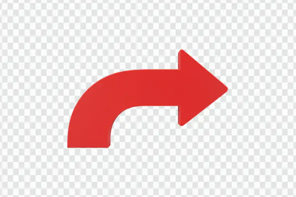 Red Curved Right Arrow Icon PNG Clipart