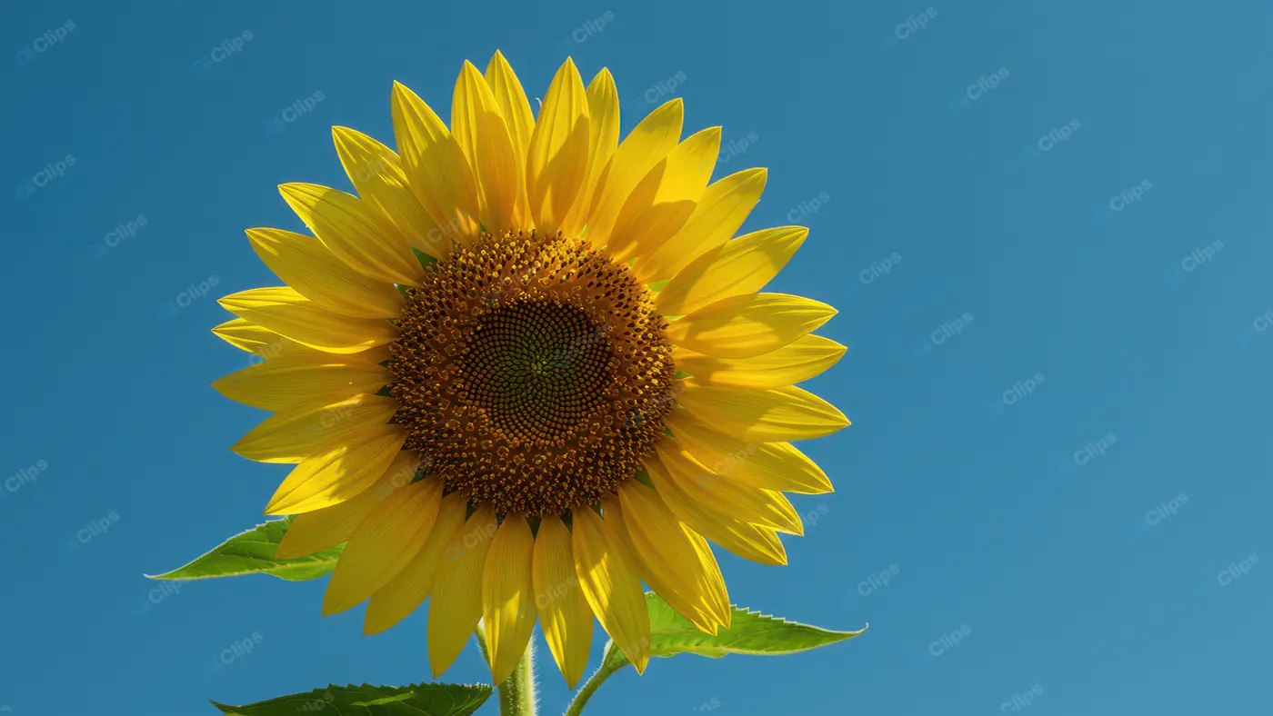 Vibrant Sunflower Against Azure Sky