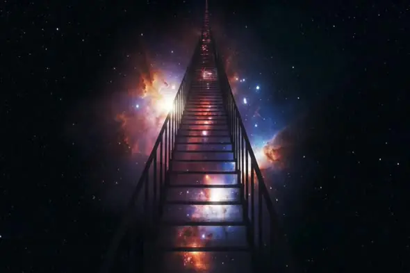 Surreal Cosmic Staircase Leading into the Galaxy