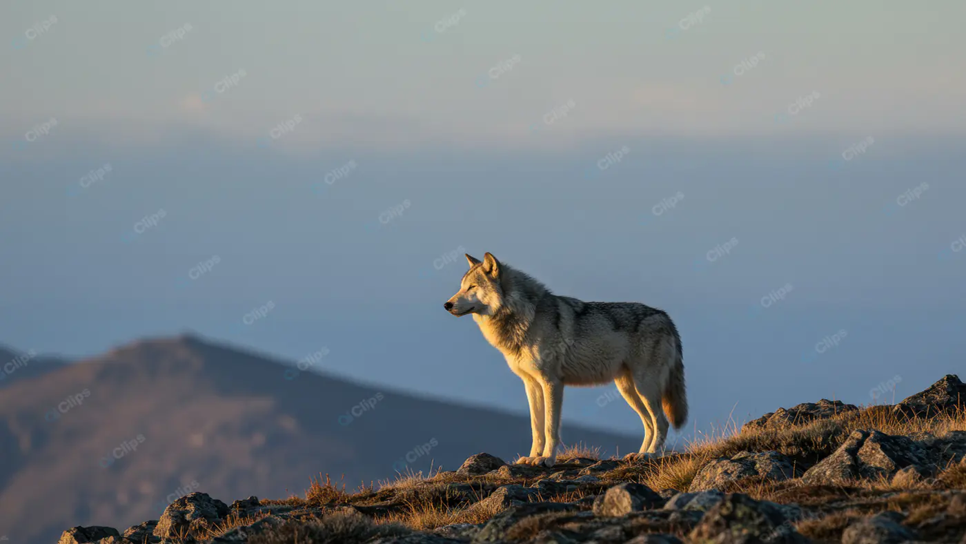 Majestic Wolf on Mountain Ridge