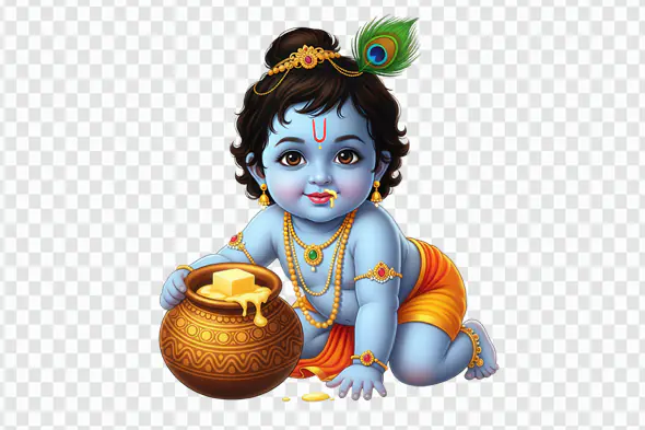 Little Krishna with Butter Pot PNG Clipart