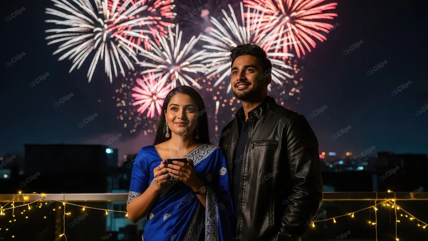 Indian Couple's Rooftop Celebration