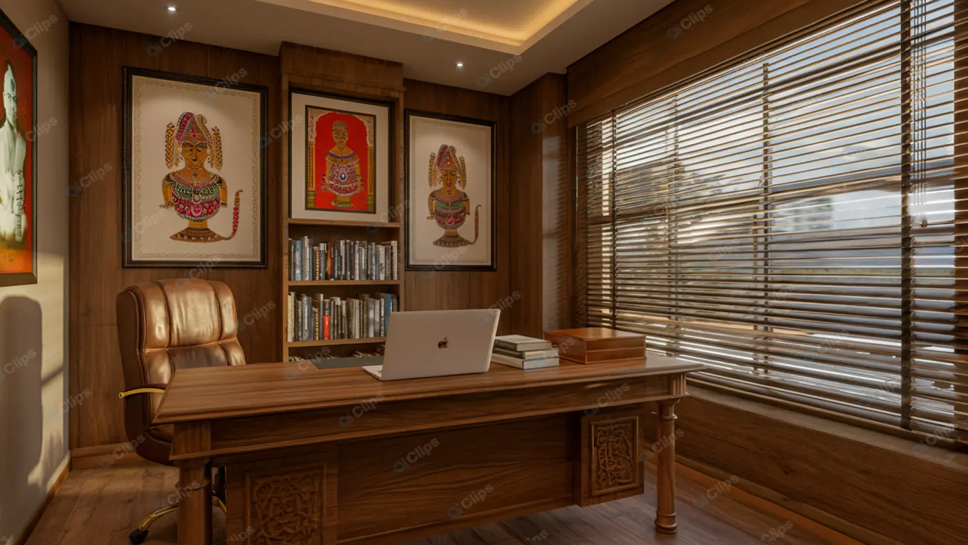 Luxurious Indian-Inspired Home Office