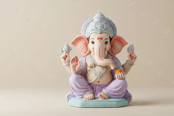 Pastel Ganesha Figurine in Lotus Pose