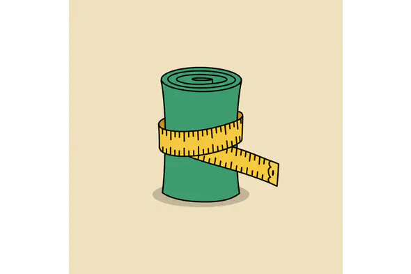 Yoga Mat with Measuring Tape Vector