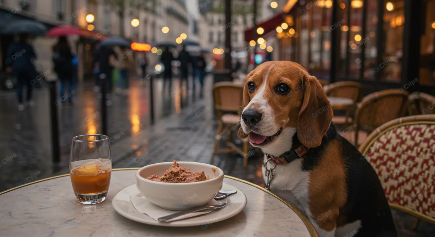 Parisian Pup's Cafe Adventure