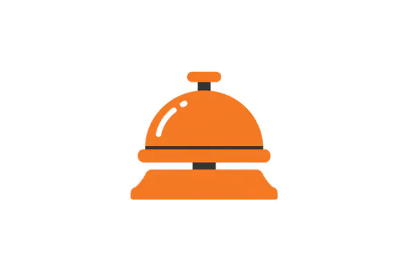 Vibrant Orange Service Bell Icon