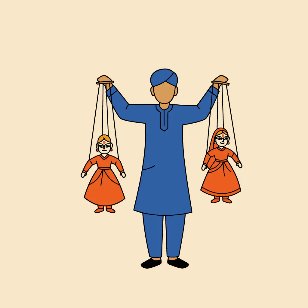 Indian Puppeteer Vector Illustration