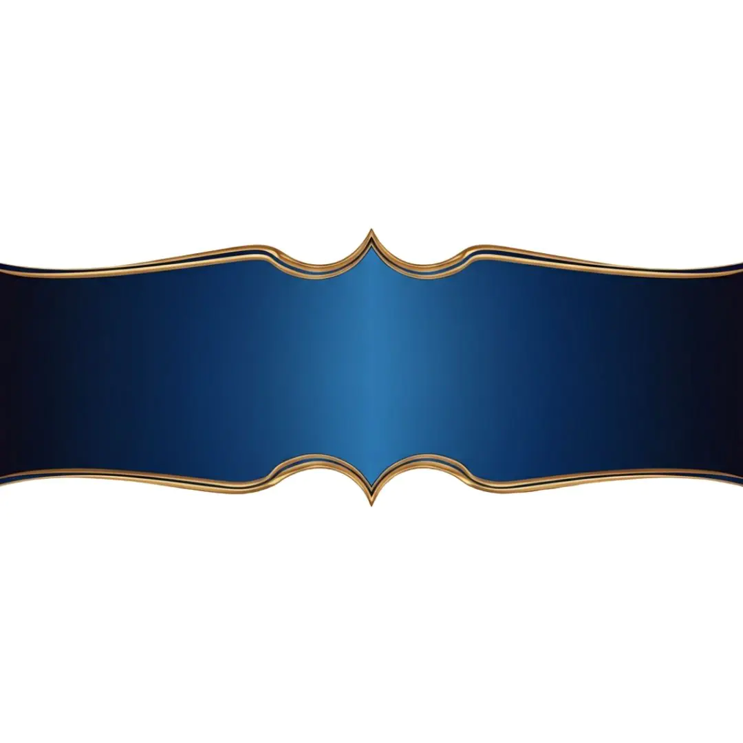 Regal Blue Gold Trimmed Banner PNG Clipart