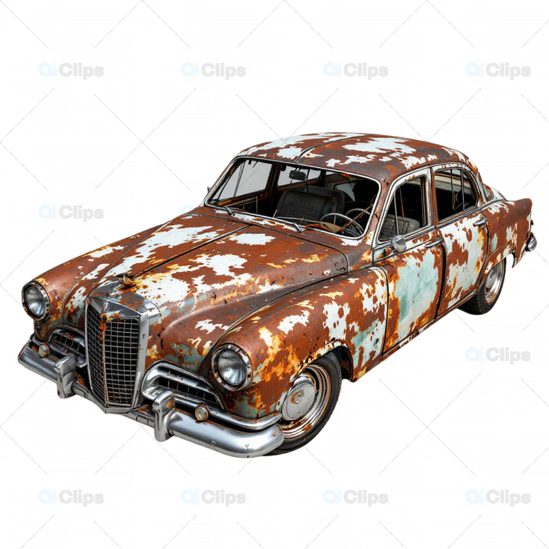 3D Rusted Vintage Luxury Car