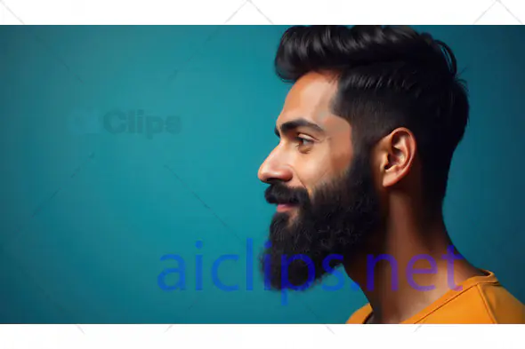 Side Profile of Bearded Man