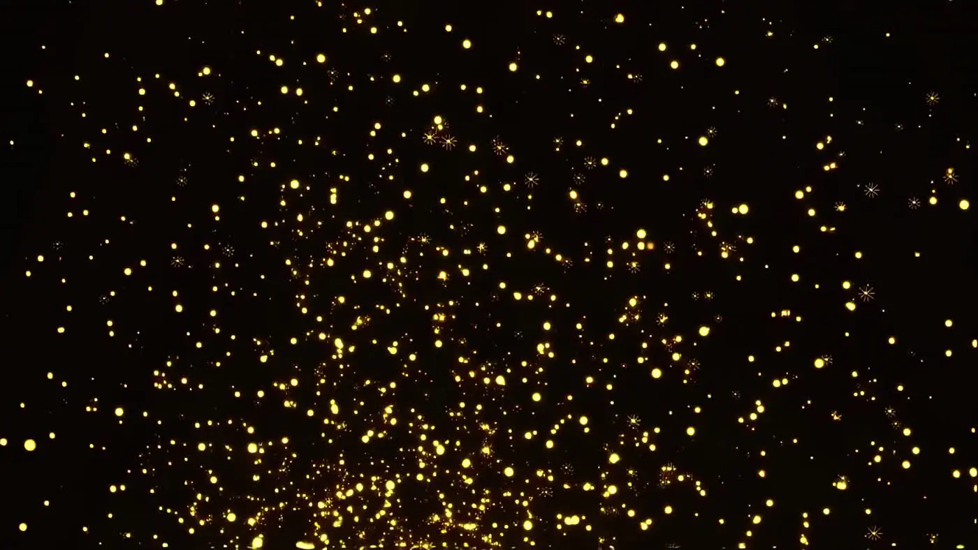 Sparkling Golden Particles Floating Celestial Background Animation ...