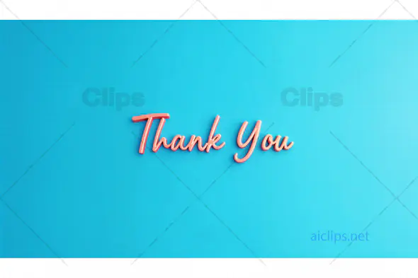 Thank You Text on Blue Background