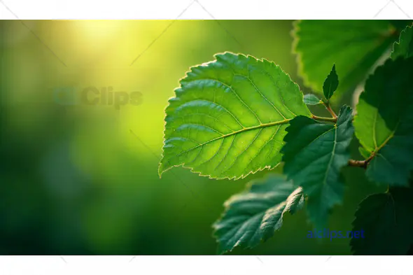 Green Leaf with Sunlight
