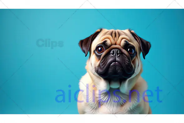 Cute Pug Dog Portrait