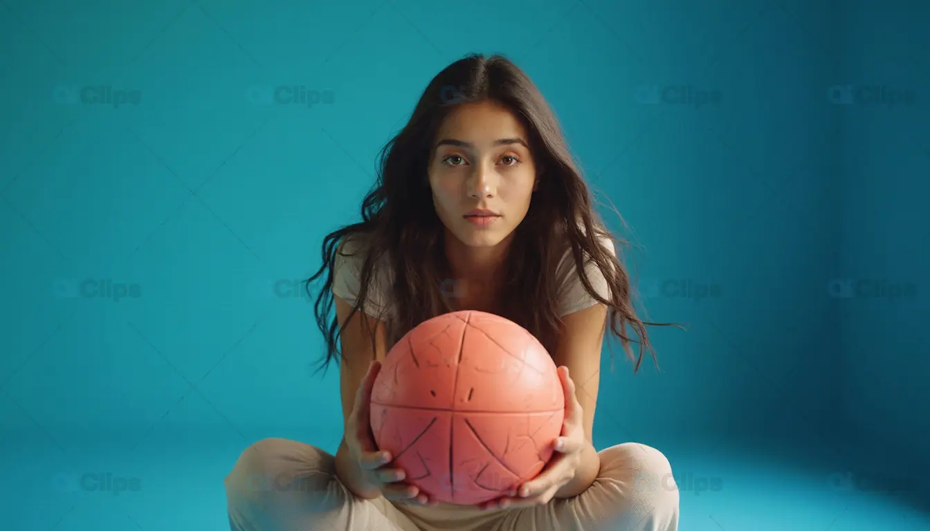 Woman Holding Pink Basketball