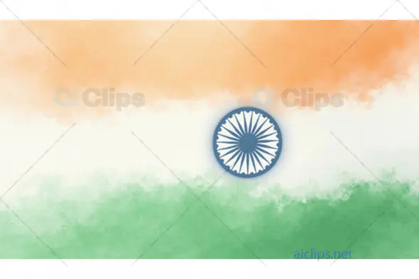 Artistic Watercolor Indian Flag with Ashoka Chakra