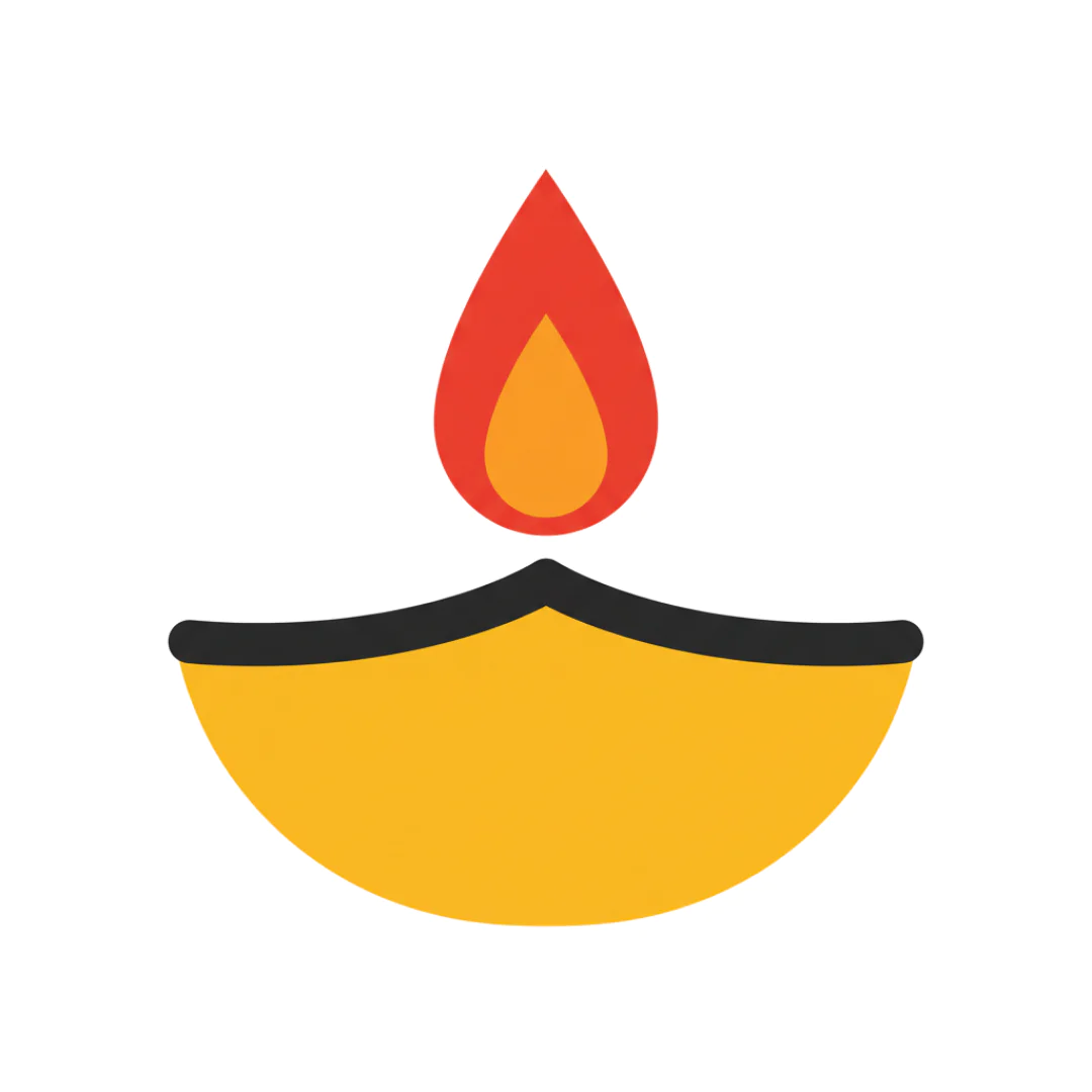 Simplified Diya Flame Icon