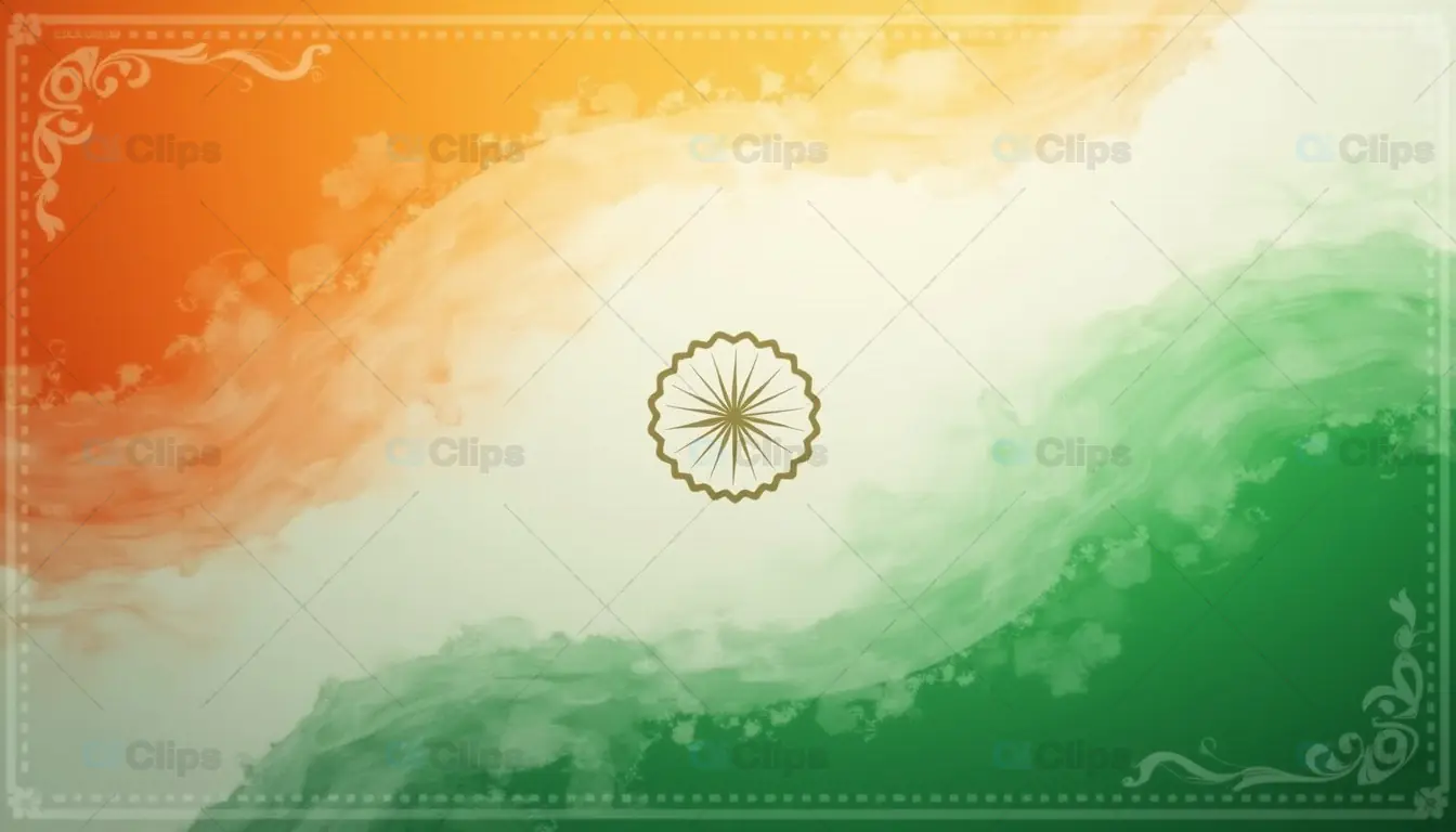 Indian Tricolor Flag Design with Ashoka Chakra