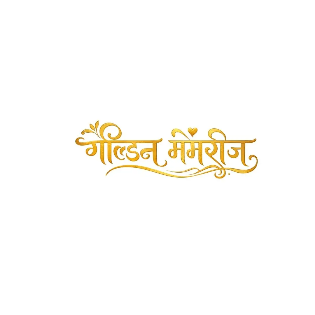 Golden Memories Hindi Calligraphy Luxurious Gold Text PNG