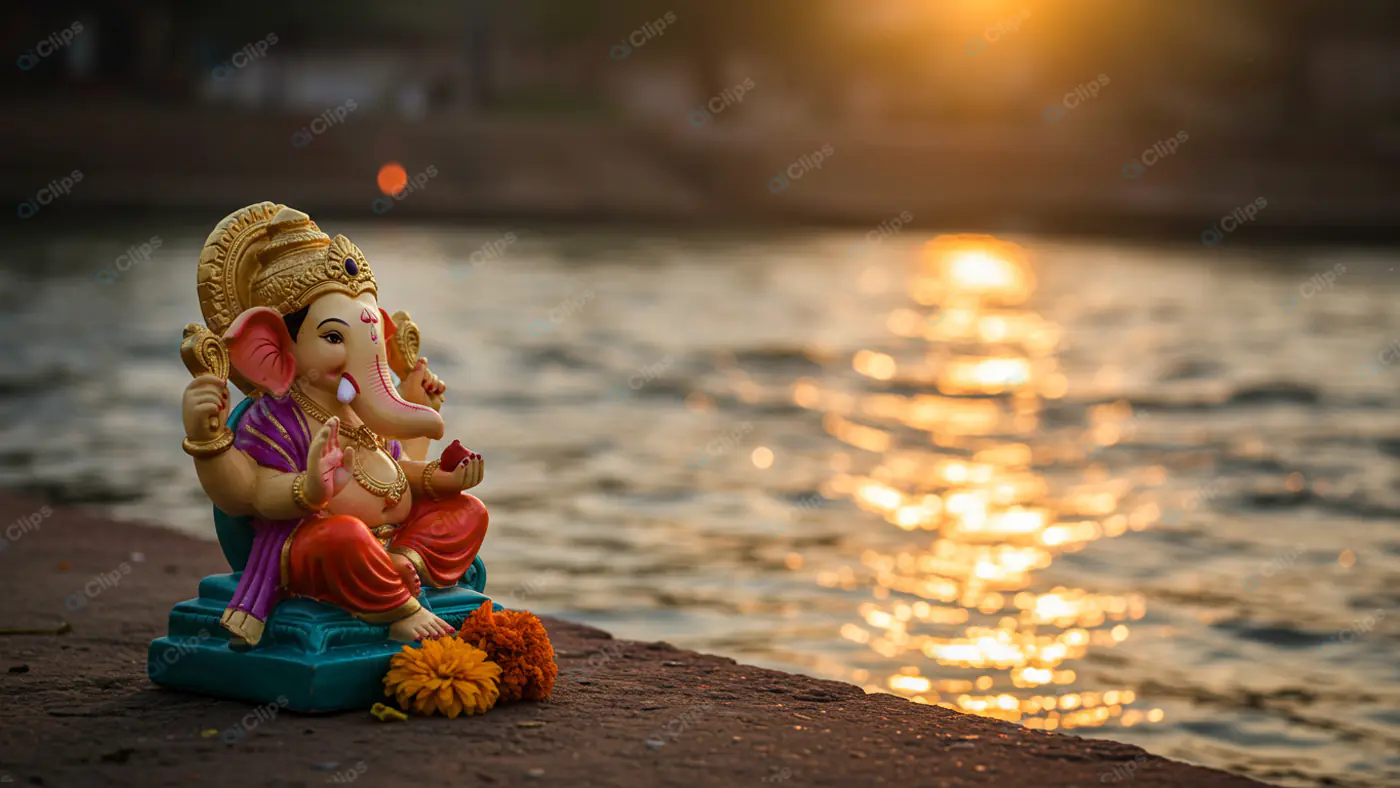 Ganesha Idol: Sunset Serenity