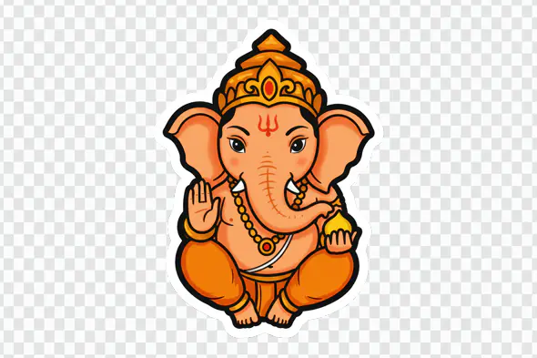 Adorable Cartoon Ganesha Hindu Deity PNG Clipart
