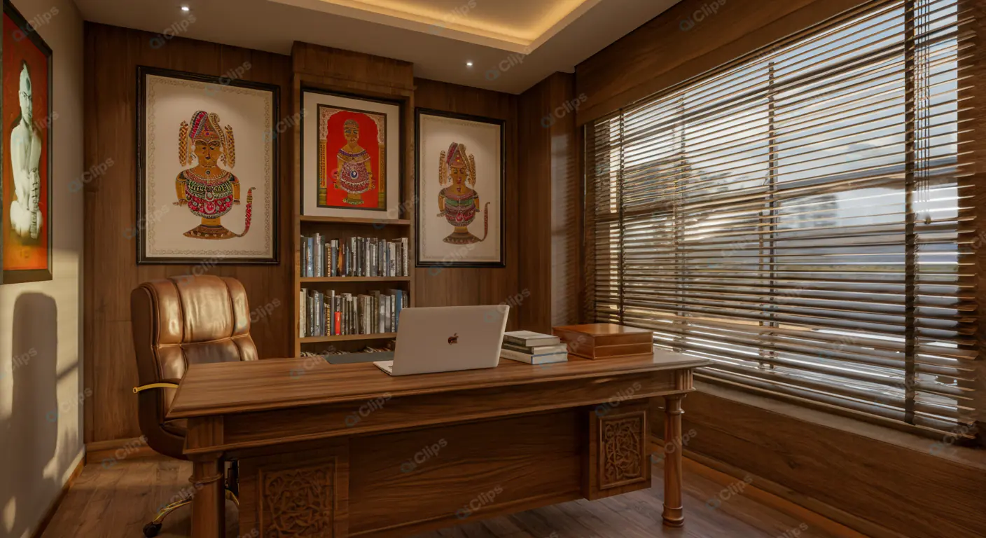 Luxurious Indian-Inspired Home Office
