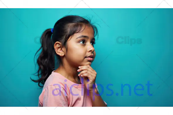 Thoughtful Little Girl Portrait