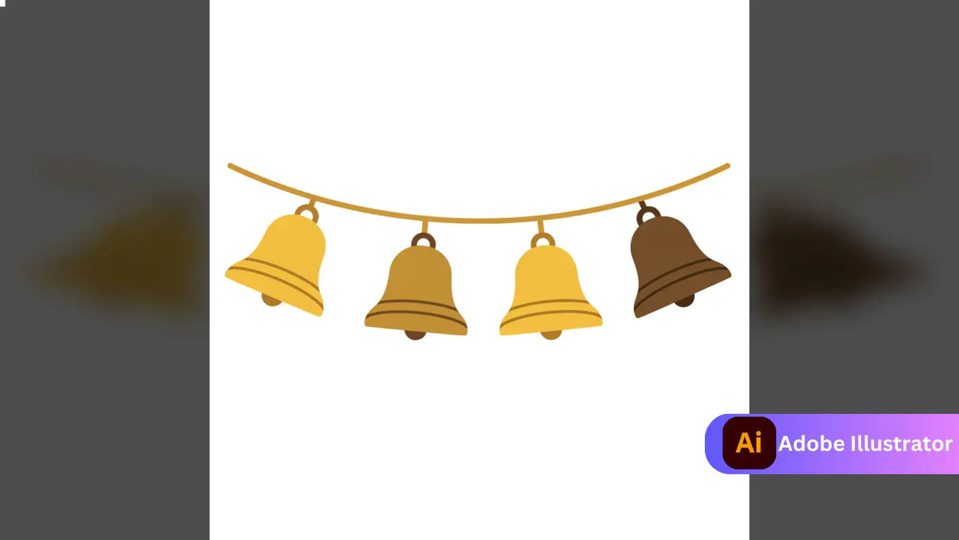 Golden Bell Banner Vector