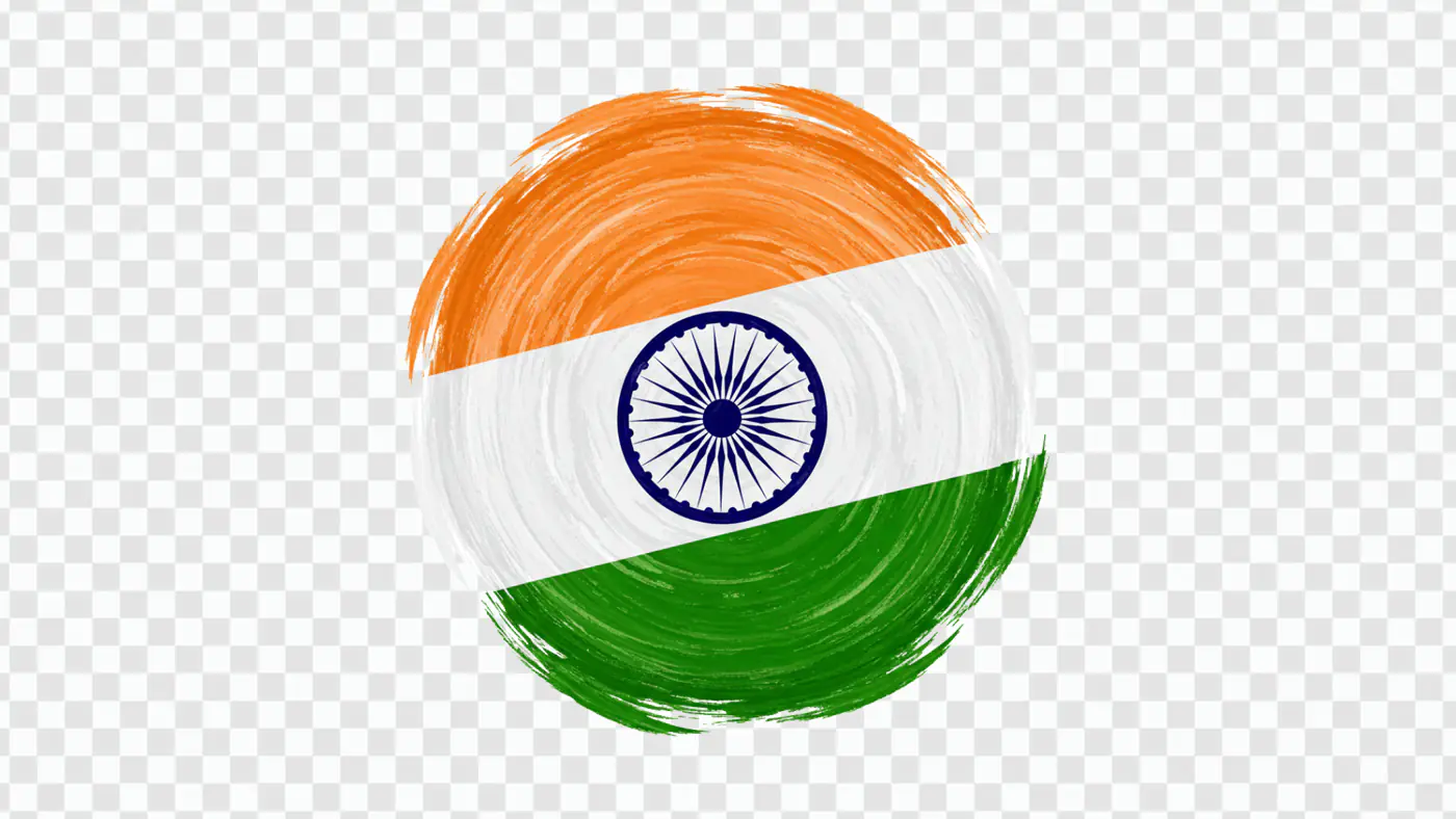 Circular Indian Flag Brushstroke Design PNG Clipart