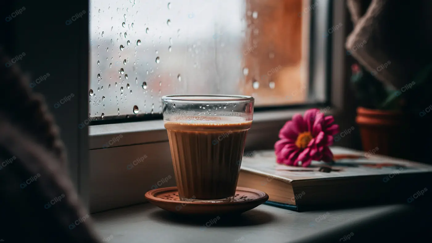 Cozy Rainy Day Coffee Scene