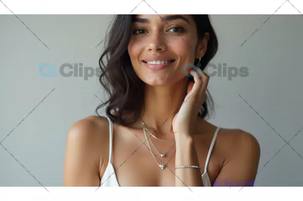 Elegant Woman Wearing Minimalist Jewelry