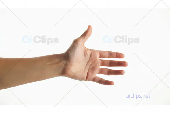 Open Hand Gesture on White Background