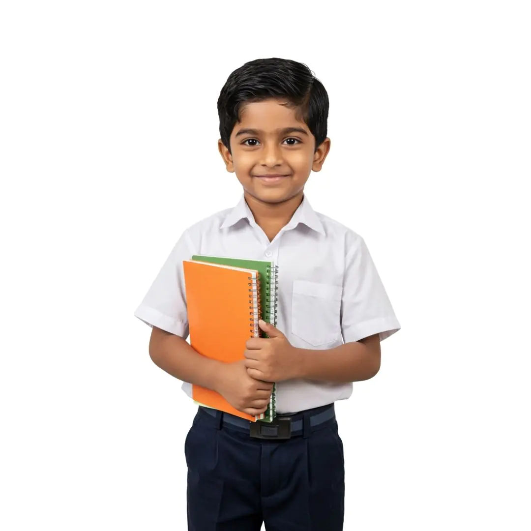 Smiling Indian Schoolboy Holding Notebooks PNG Clipart