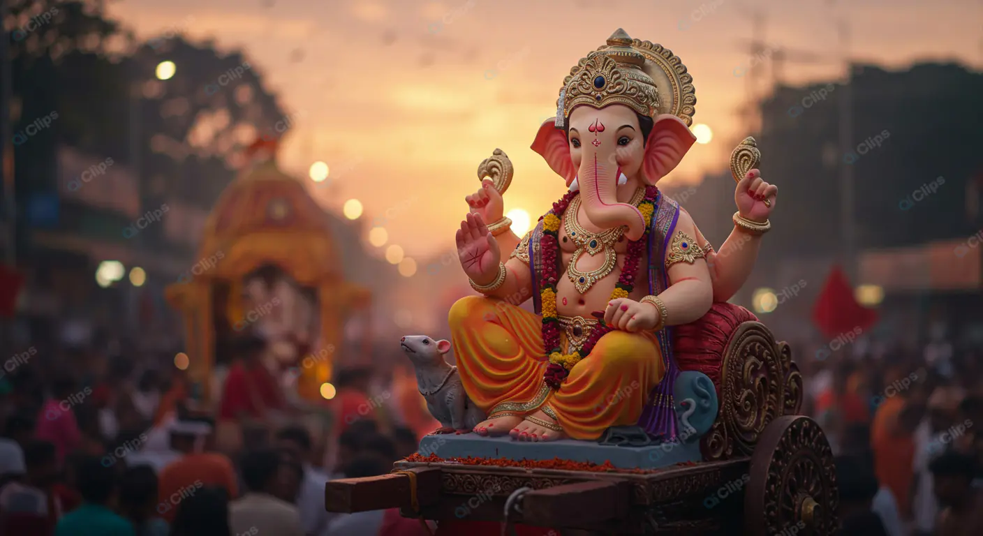 Ganesha's Golden Hour Procession