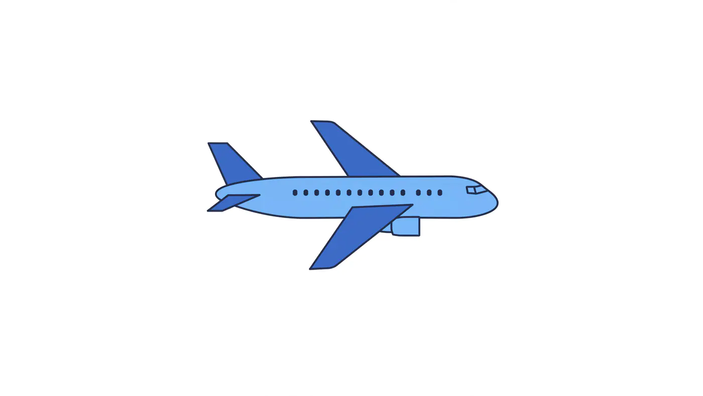 Blue Passenger Jet Icon