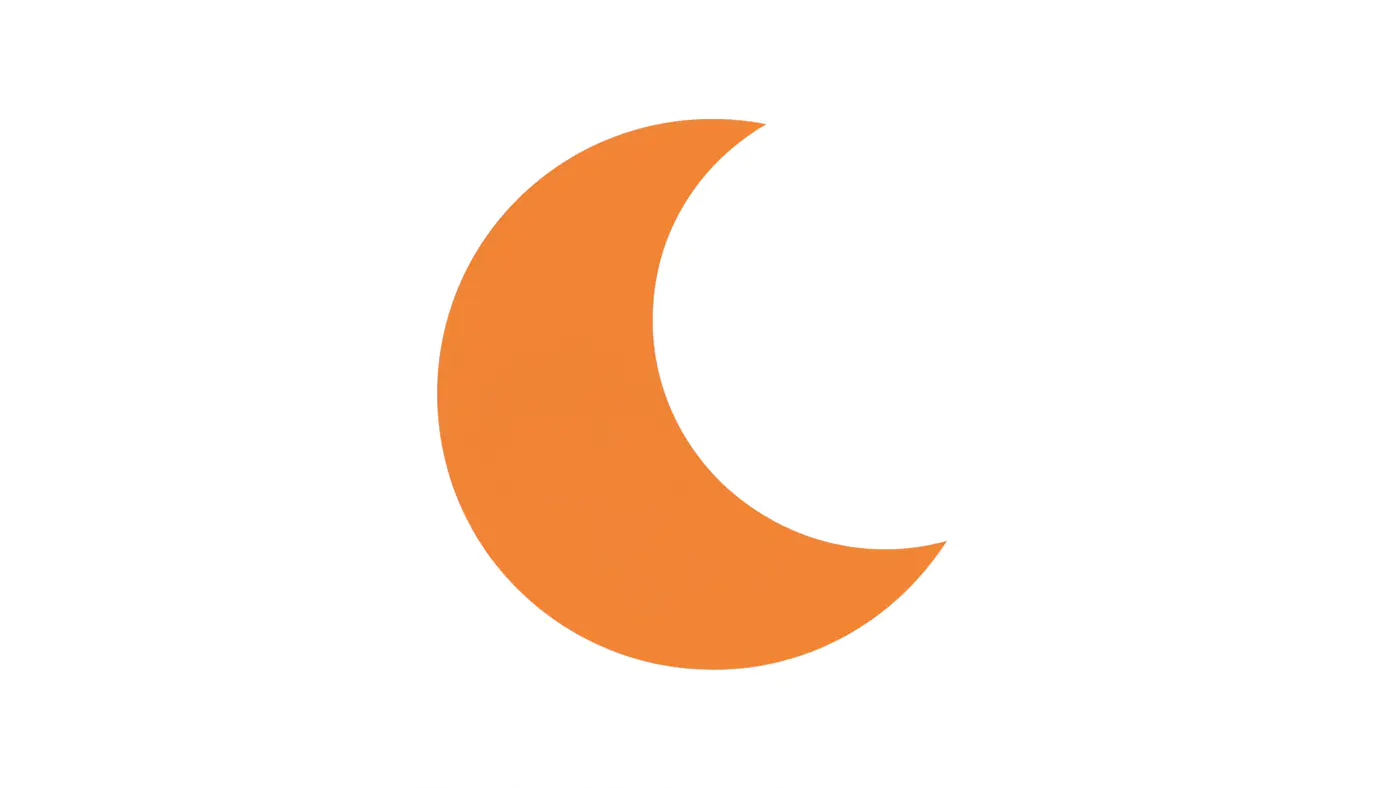 Vibrant Orange Crescent Icon