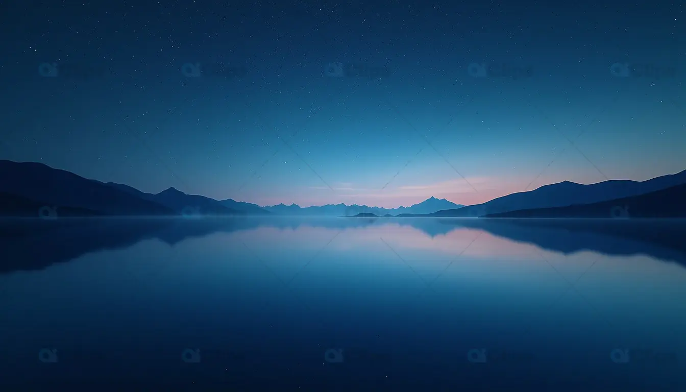 Calm Twilight Over Mountain Lake