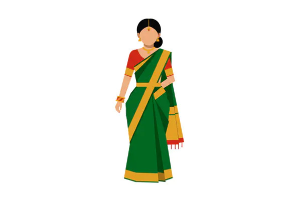 Stylized Indian Woman in Saree