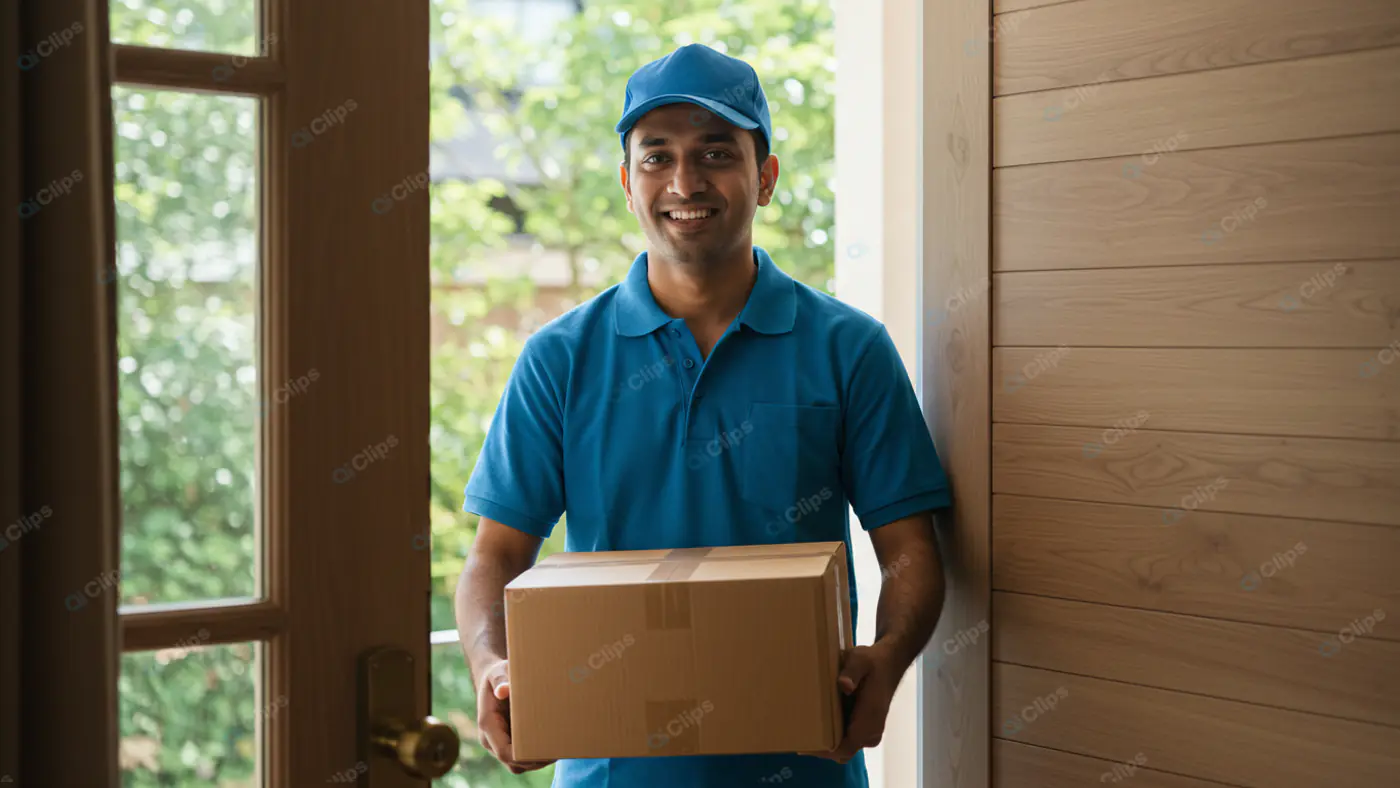 Cheerful Delivery: Doorstep Service