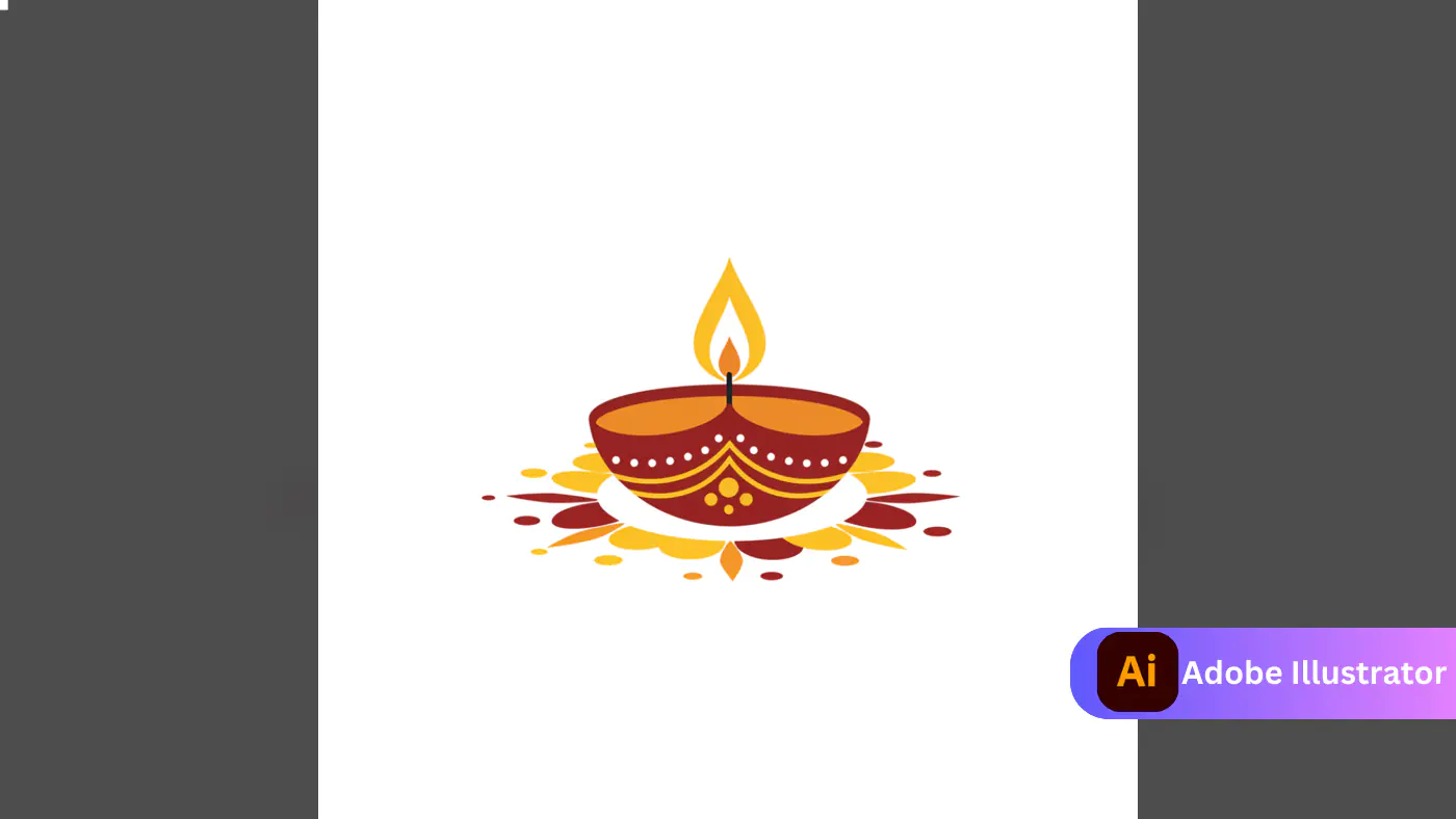 Decorative Diya Flame Vector