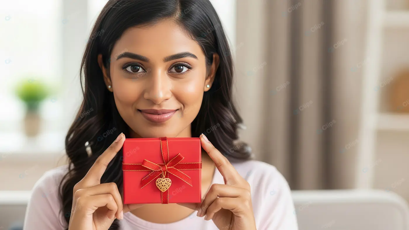 Serene Indian Woman with a Token of Love