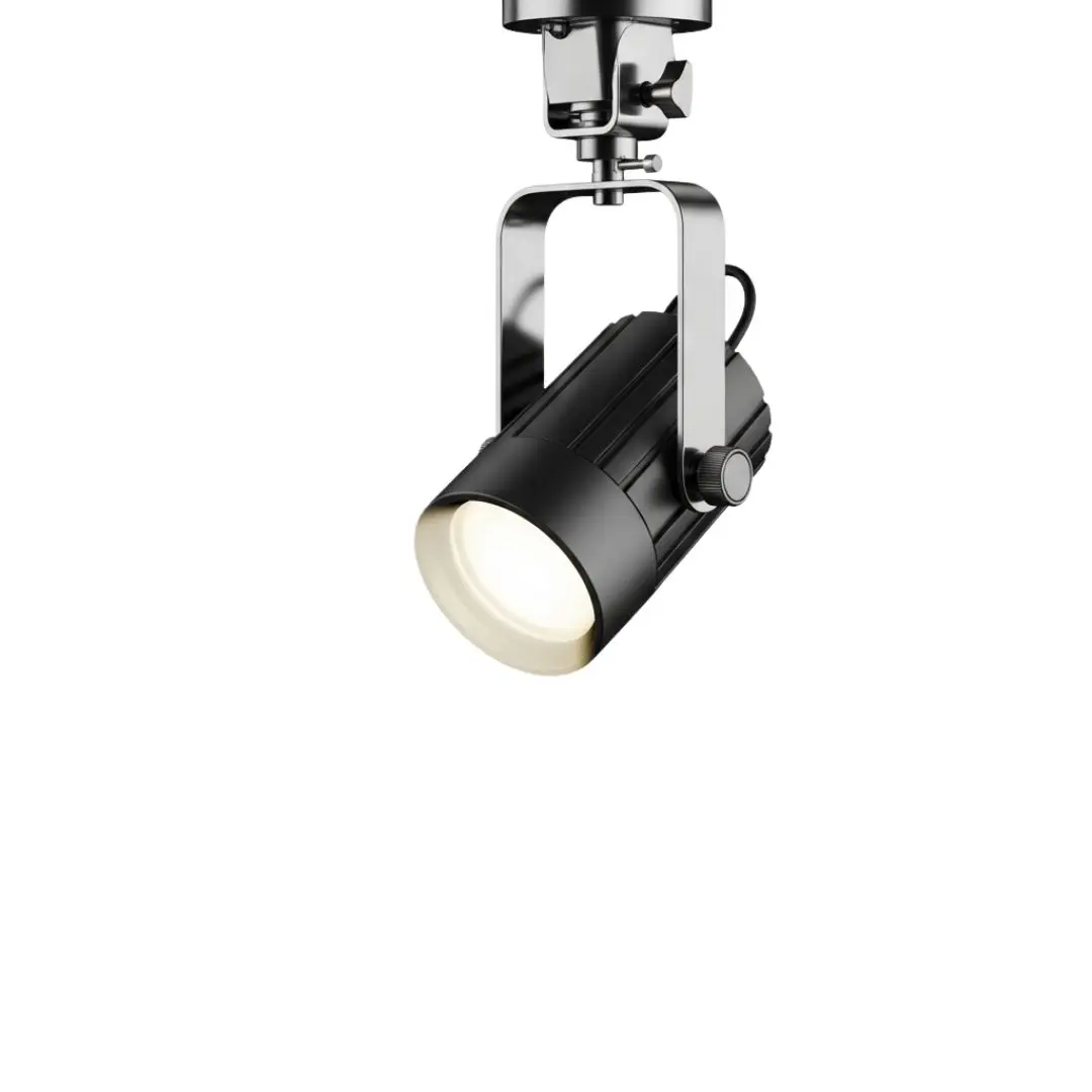 Adjustable Black and Chrome Ceiling Spotlight Clipart PNG