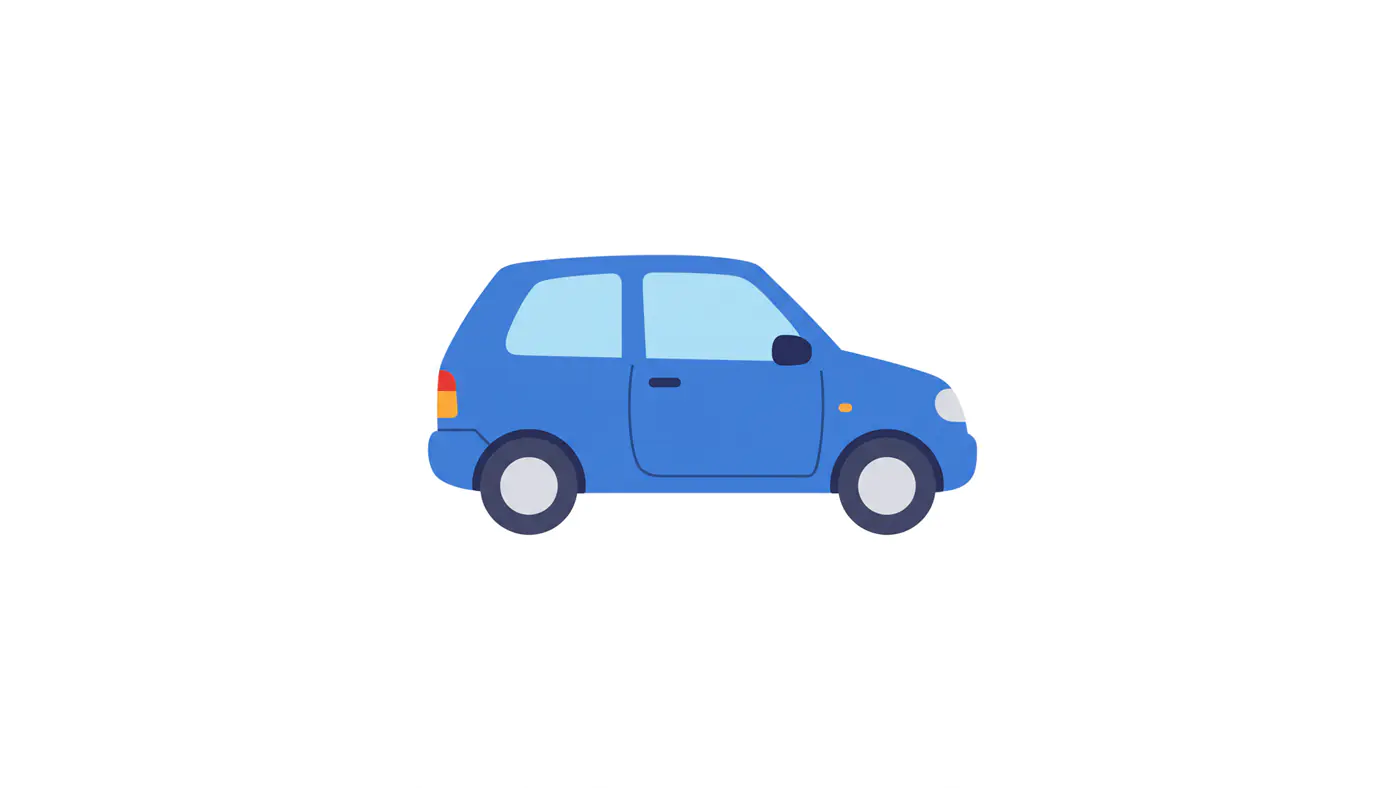 Blue Compact Hatchback Icon