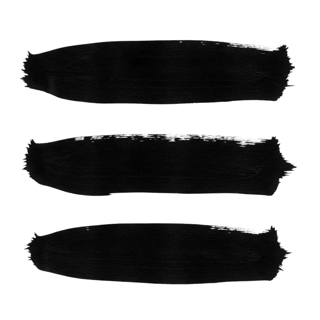 Three Black Horizontal Brush Strokes PNG Clipart