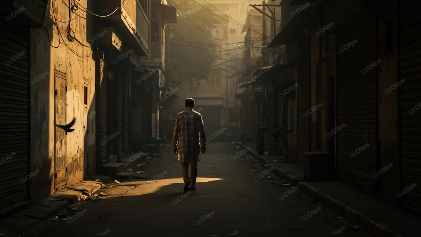 Solitary Dawn: Urban Alleyway Journey